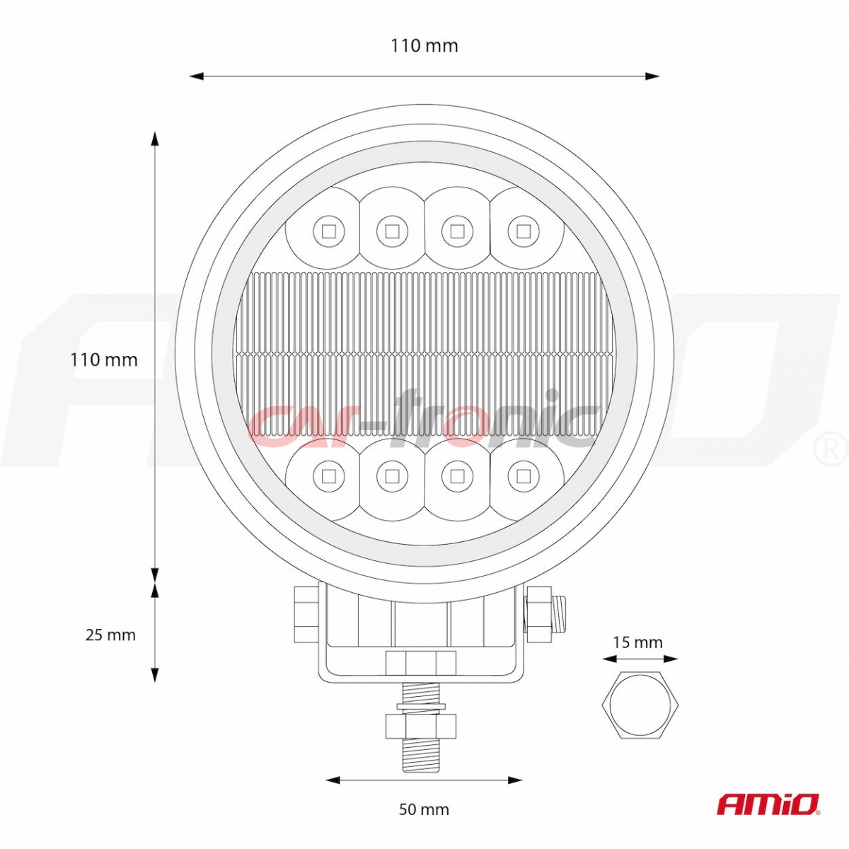 Lampa robocza szperacz halogen LED AWL14 12V 24V AMIO-02428