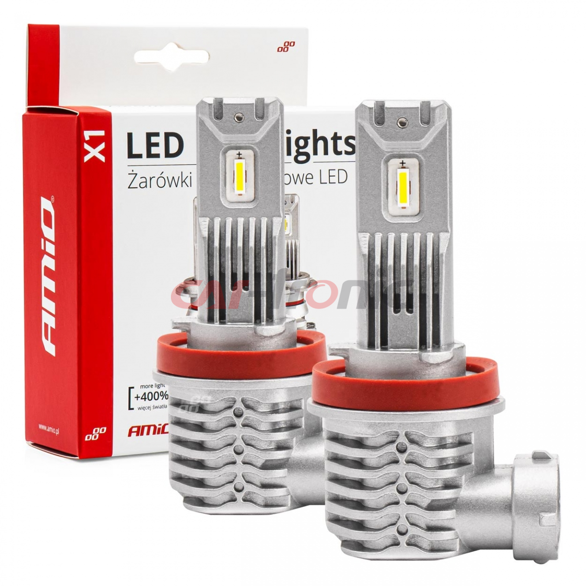 Żarówki samochodowe LED seria X1 H8 H9 H11 6500K Canbus AMIO-02967