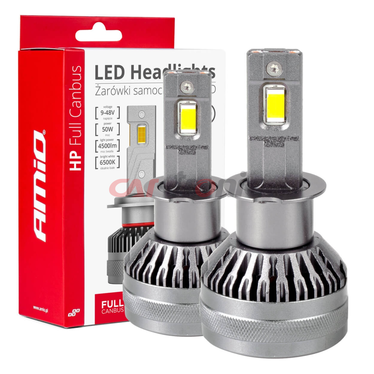 Żarówki samochodowe LED seria HP Full Canbus H3 12V 24V 6500K AMIO-03672