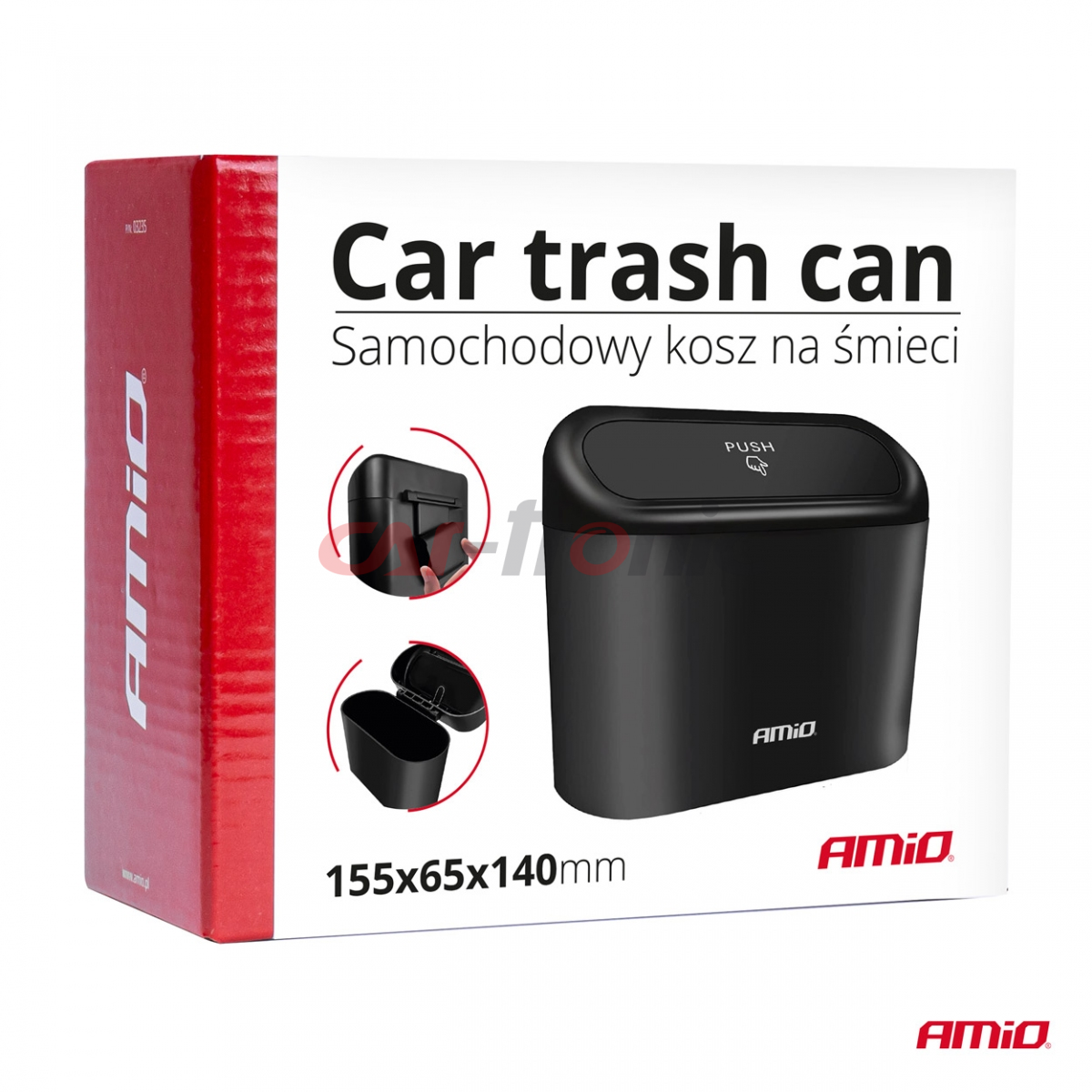 Samochodowy kosz na śmieci śmietnik do auta AMIO-03235