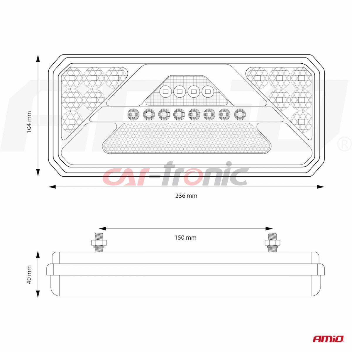 Lampa tylna zespolona LED RCL-02-R dynamiczna prawa AMIO-02365