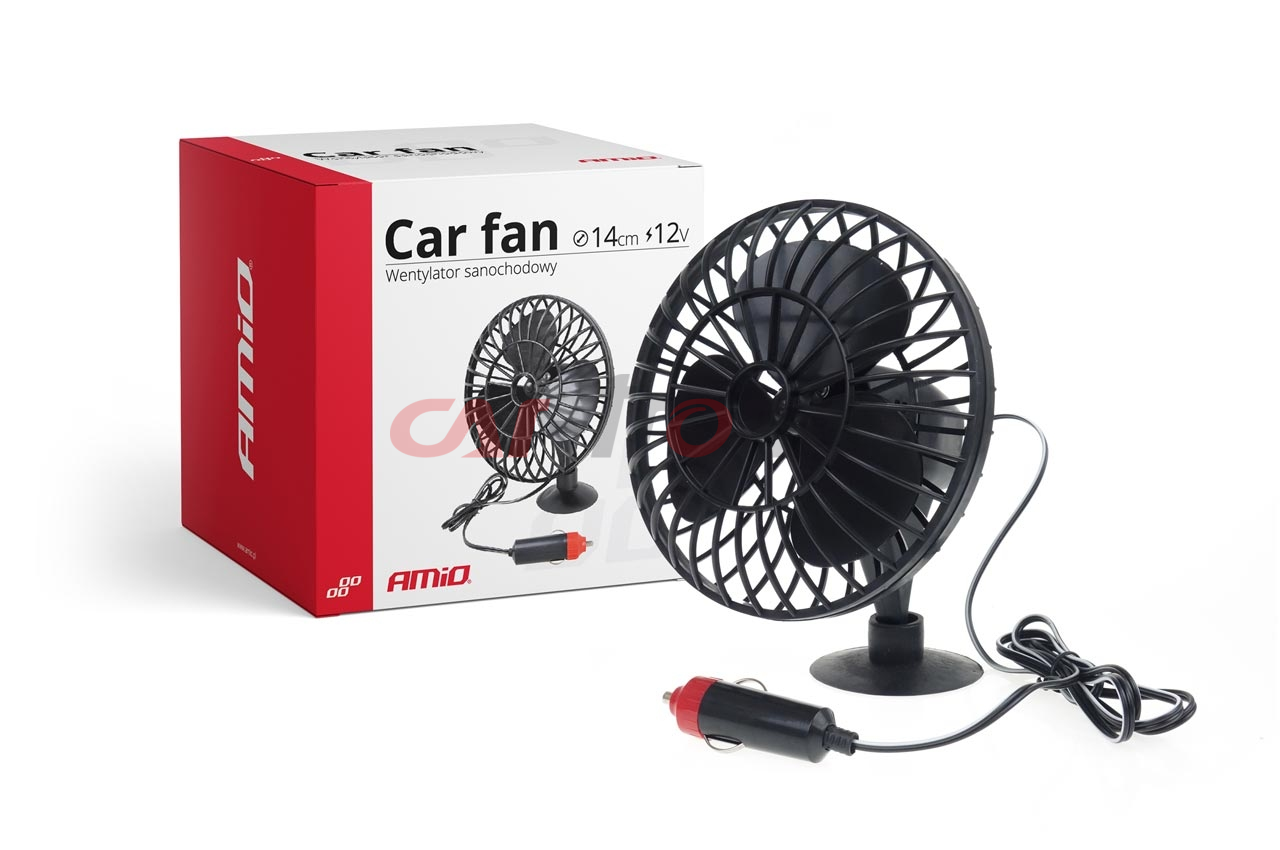 Wentylator wiatrak samochodowy z przyssawką miniFAN 12V AMIO-02235