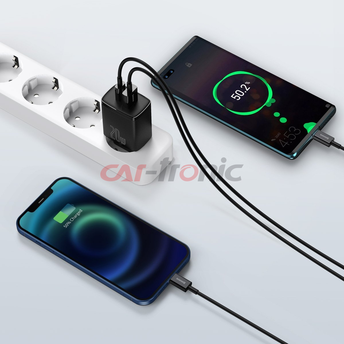 Ładowarka sieciowa Baseus Compact Quick Charger, USB, USB-C, 20W czarna