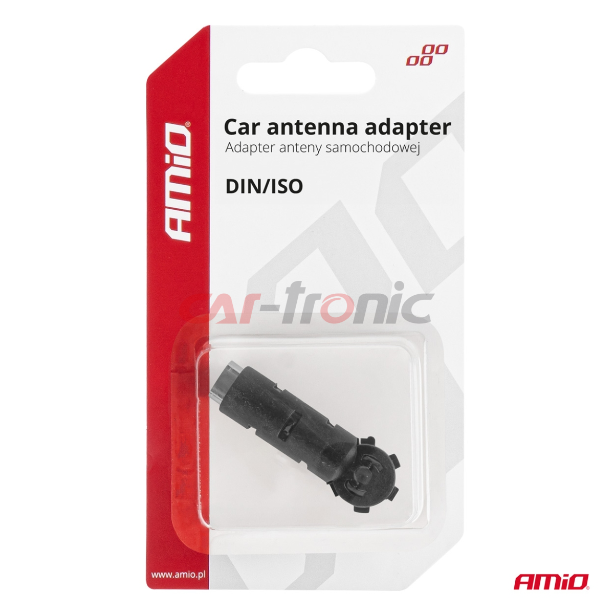 Adapter antenowy redukcja wtyk DIN ISO kątowy AMIO-03967