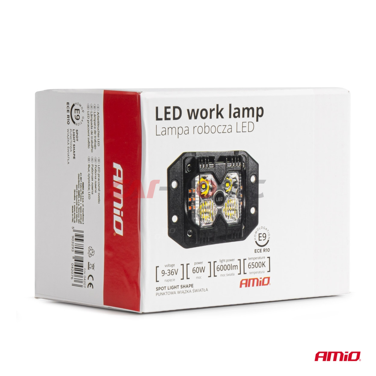 Lampa robocza szperacz LED AWL66 60W 6500K 6000lm 12V 24V AMIO-04207