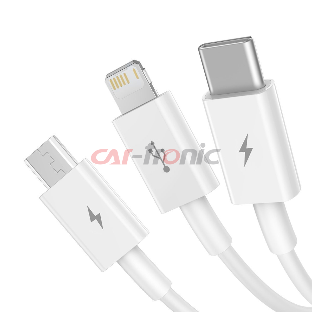 Kabel USB 3w1 Baseus Superior Series na Lightning, USB-C, micro USB 3.5A, 1.2m (biały)