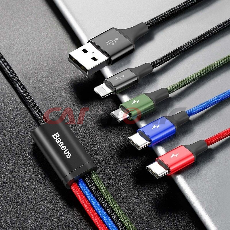 Kabel USB 4w1 na 2xUSB-C, Lightning, micro USB Baseus Fast 3,5A 1.2m