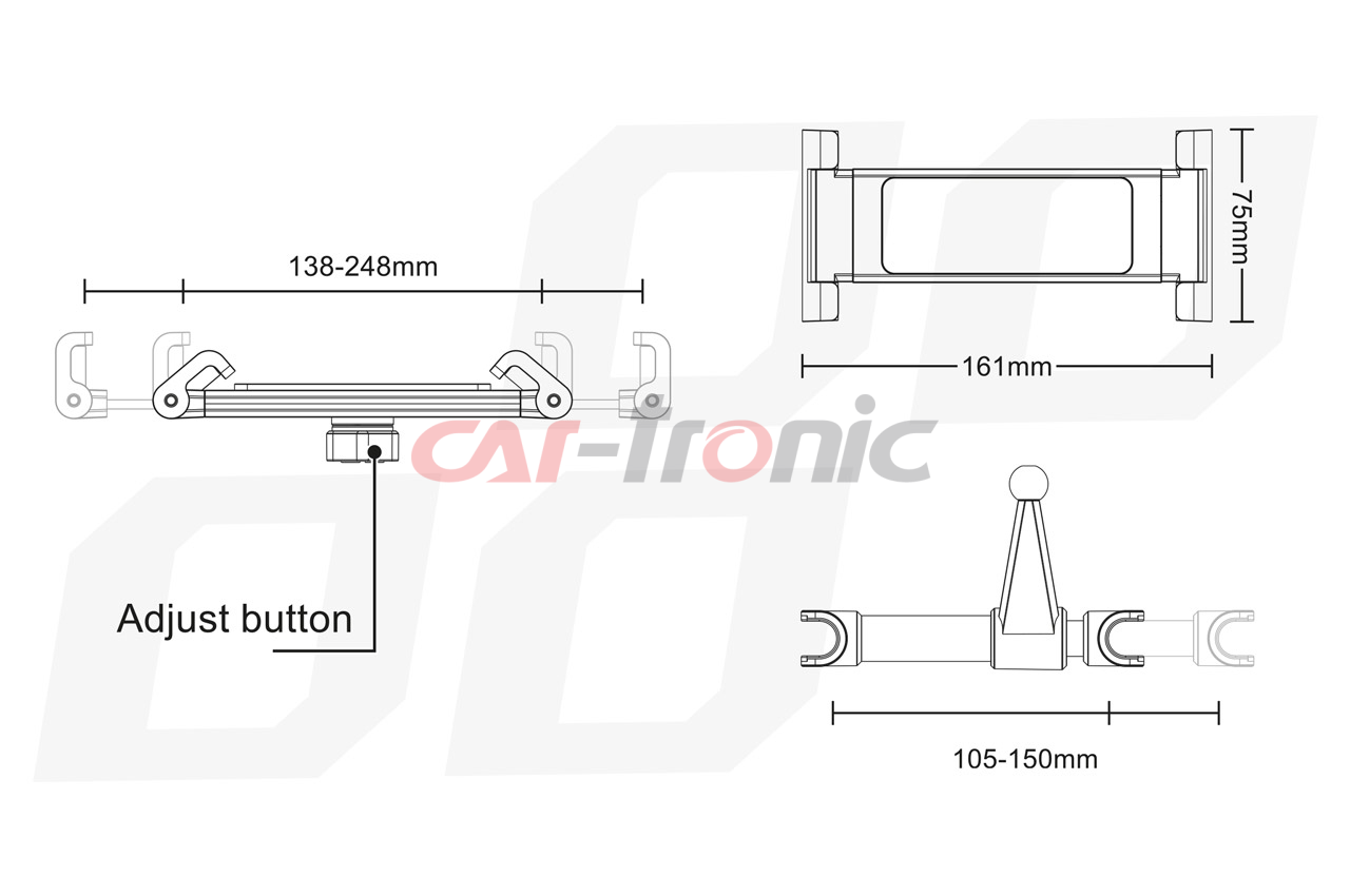 Uchwyt do samochodu na tablet zagłówek THOLD-02 AMIO-02187