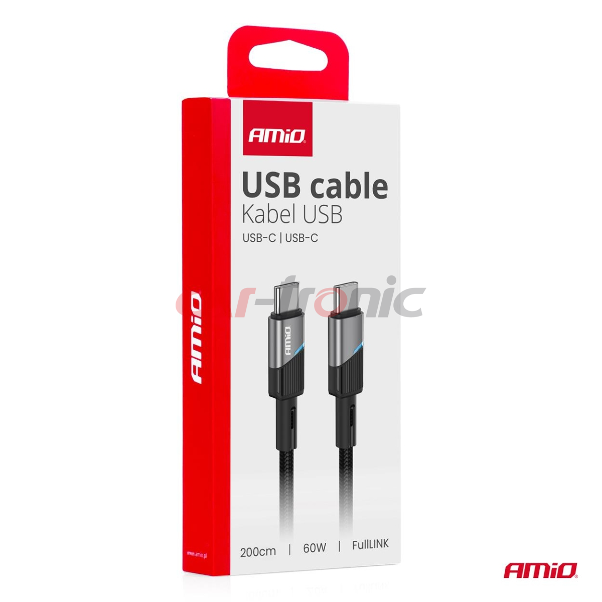 Kabel do ładowania USB-C - USB-C 60W 200cm FullLINK AMIO-03927