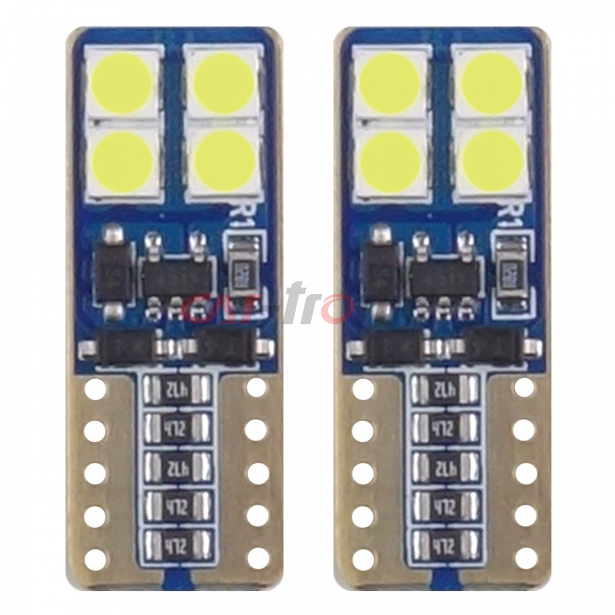 Żarówki LED CANBUS 8SMD 2835 T10e W5W White 12V 24V AMIO-01635