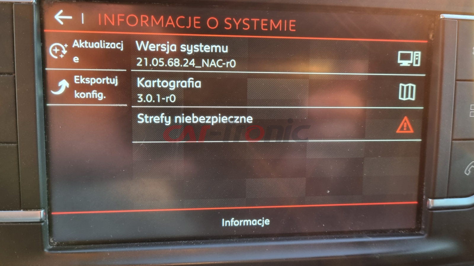 Interfejs do podłączenia kamery Citroen, Peugeot, Opel. Toyota ProAce. System NAC lub RCC. Ekran 7” lub 8” cali.