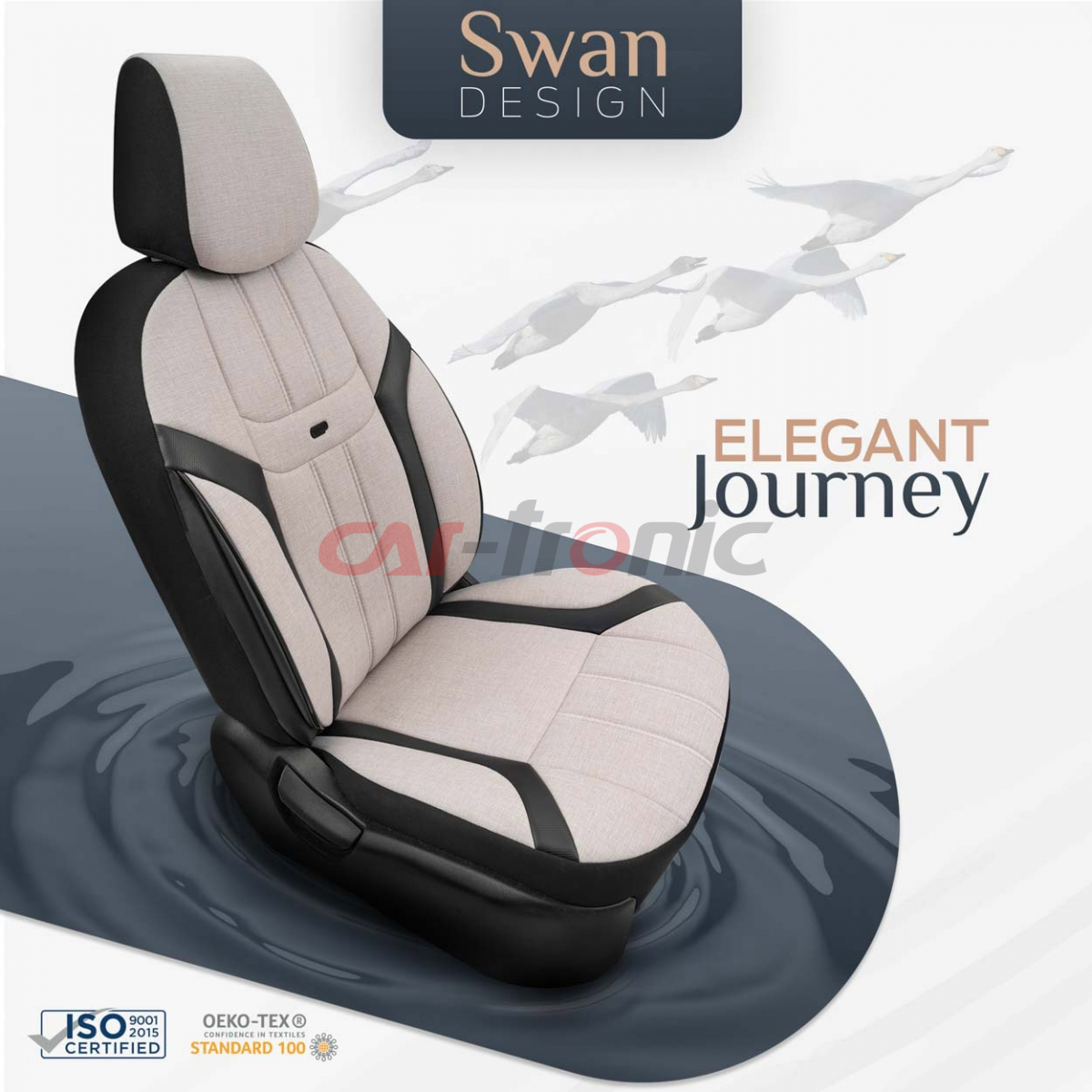 Komplet pokrowców na fotele samochodowe OTOM SWAN 503 BEIGE 3-ZIP