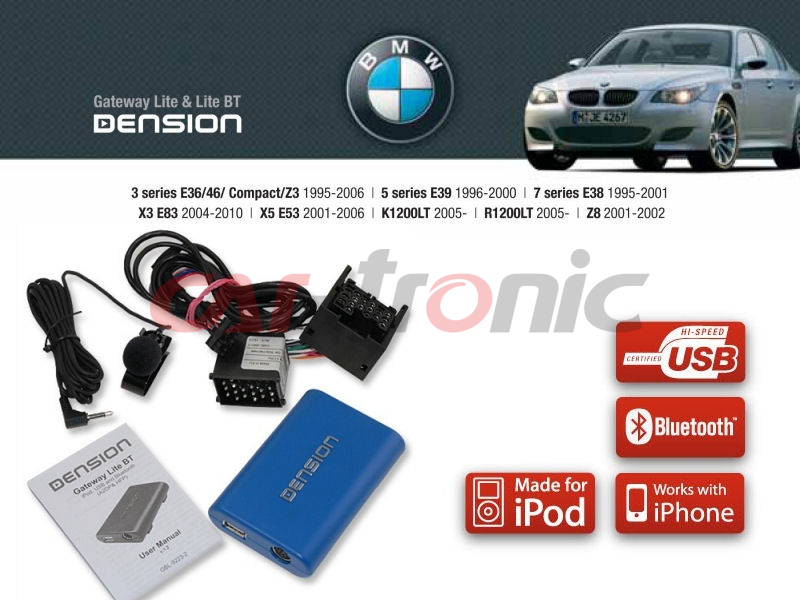 Cyfrowa zmieniarka Dension Bluetooth,USB,iPod,iPhone,AUX - BMW E46,E38,E39,X3,X5