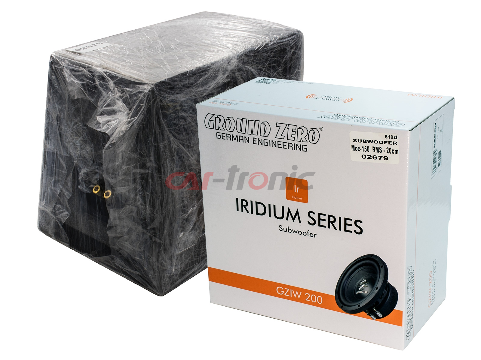 Subwoofer Ground Zero GZIW 200-C 20cm, 1x4 Ohm + obudowa