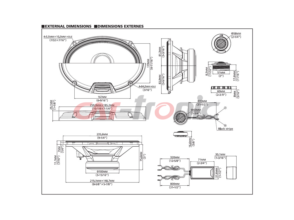 Głośniki samochodowe ALPINE R2-S69C komponentowe 2-drożne 100W RMS 6x9