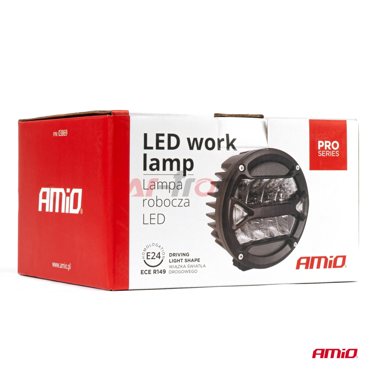 Lampa robocza drogowa LED PRO reflektor homologacja ECE R149 12V 24V AMIO-03869