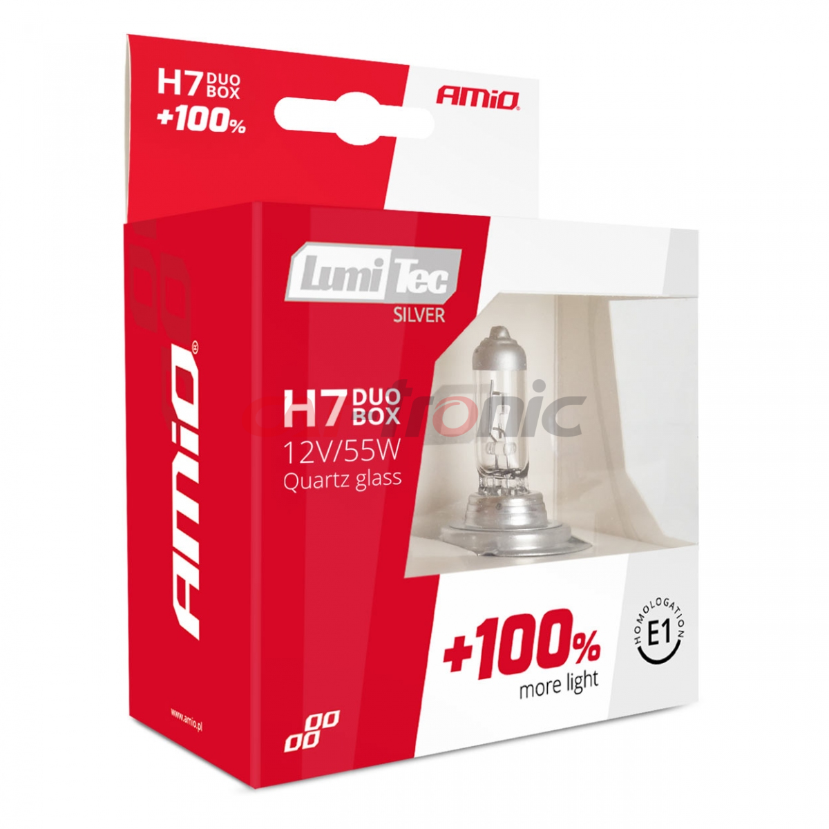 Żarówki halogenowe H7 12V 55W LumiTec SILVER +100% DUO AMIO-01403