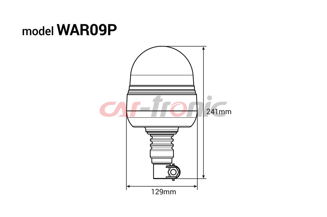 Lampa ostrzegawcza błyskowa kogut 39 LED flex R65 R10 12V 24V WAR09P AMIO-01501