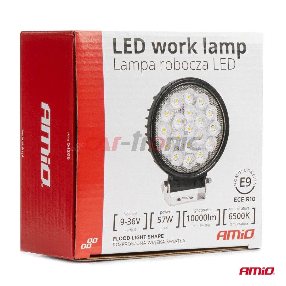 Lampa robocza szperacz LED AWL65 57W 6500K 10000lm 12V 24V AMIO-04206