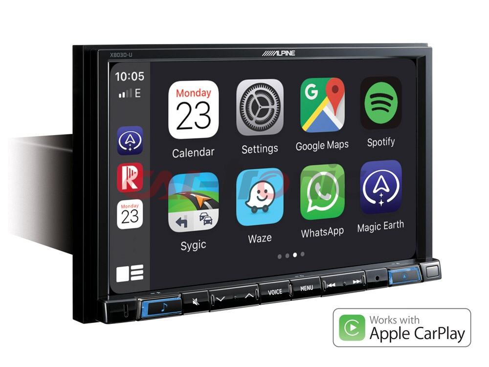 Stacja multimedialna Alpine X803D-U, nawigacja CarPlay, Android Auto, 8 calowy ekran dotykowy