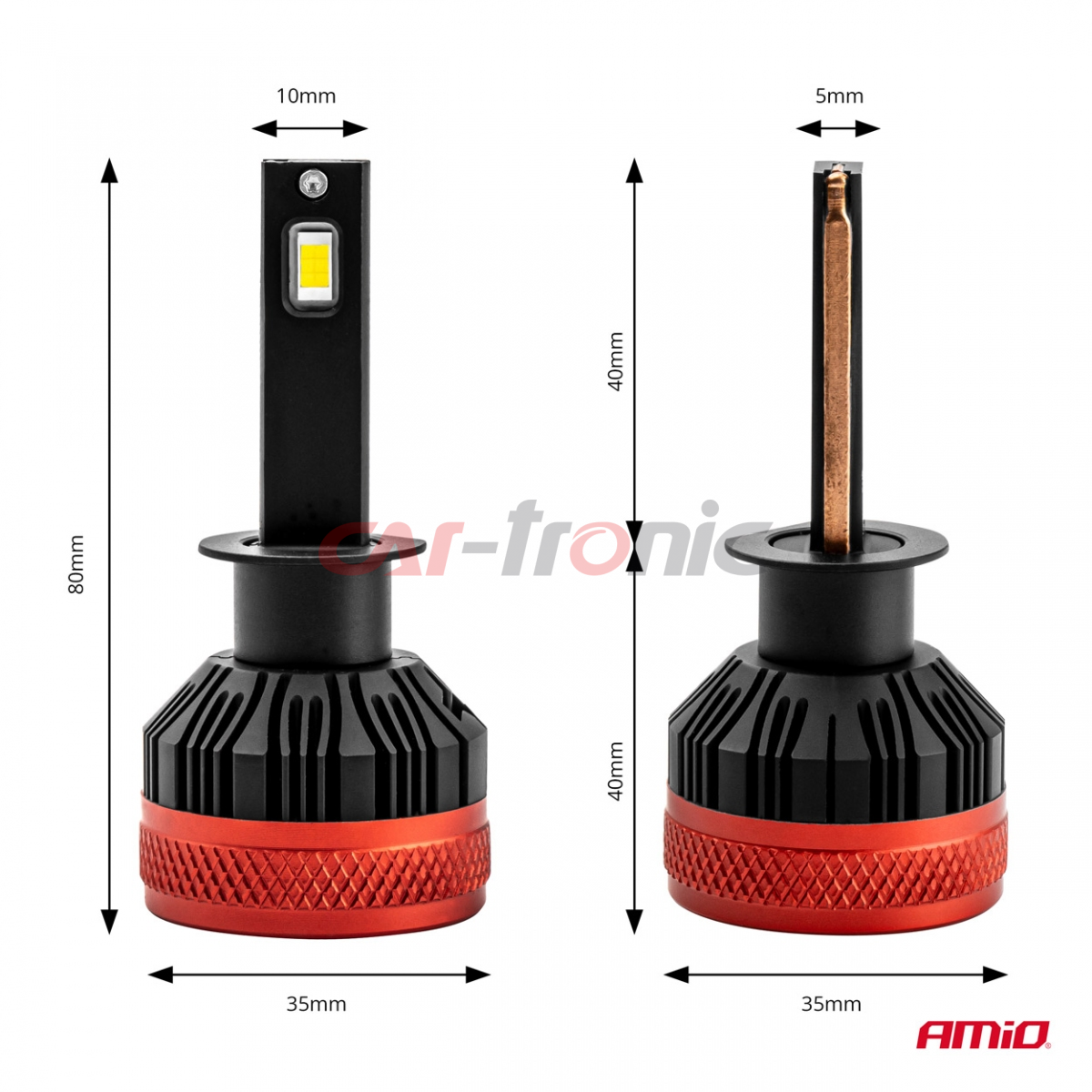 Żarówki samochodowe LED seria X3 H1 6500K Canbus AMIO-02977