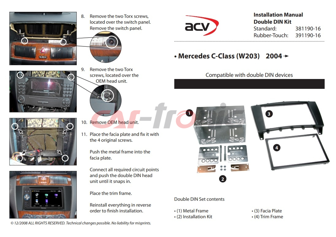 Ramka radiowa Mercedes C(W203),CLK(W209)'04->SLK(W171)