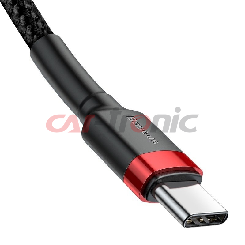 Kabel USB-C na USB-C PD Baseus Cafule PD 2.0 QC 3.0 60W 2m czarno-czerwony