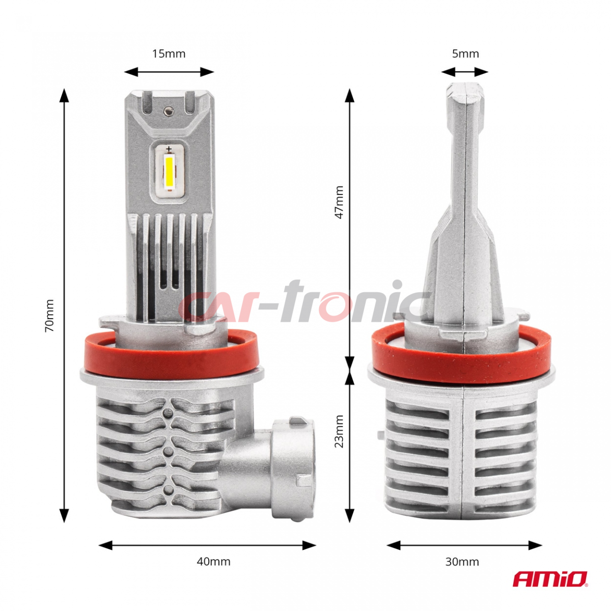 Żarówki samochodowe LED seria X1 H8 H9 H11 6500K Canbus AMIO-02967