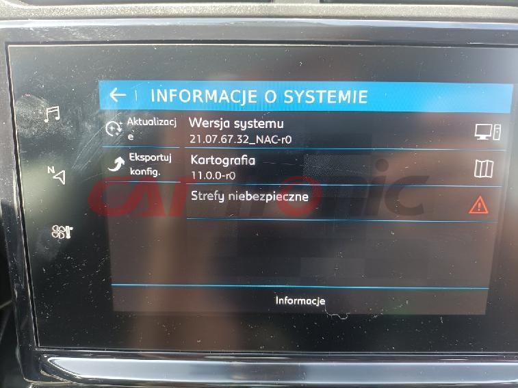 Interfejs do podłączenia kamery Citroen, Peugeot, Opel. Toyota ProAce. System NAC lub RCC. Ekran 7” lub 8” cali.