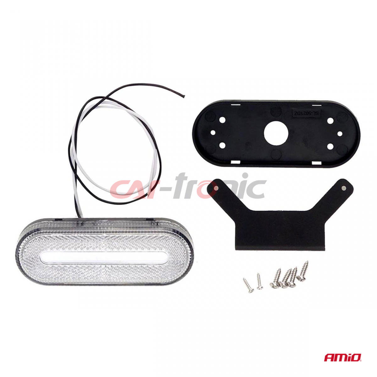 Lampa obrysowa LED OM-01-W owalna biała AMIO-02375