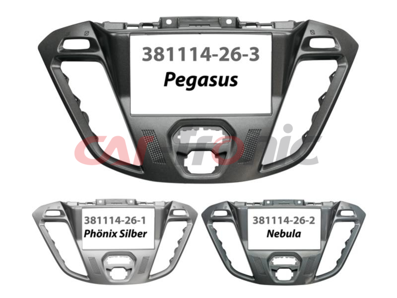 Ramka radiowa 2 DIN Ford Transit Custom (FCC) 11/2012->, Tourneo (FAC) 11/2012-> phoenix silver