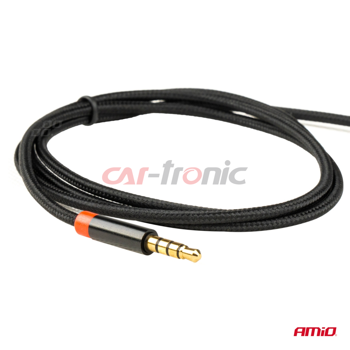 Kabel AUX MINI JACK 3,5mm oplot 100cm AMIO-03269