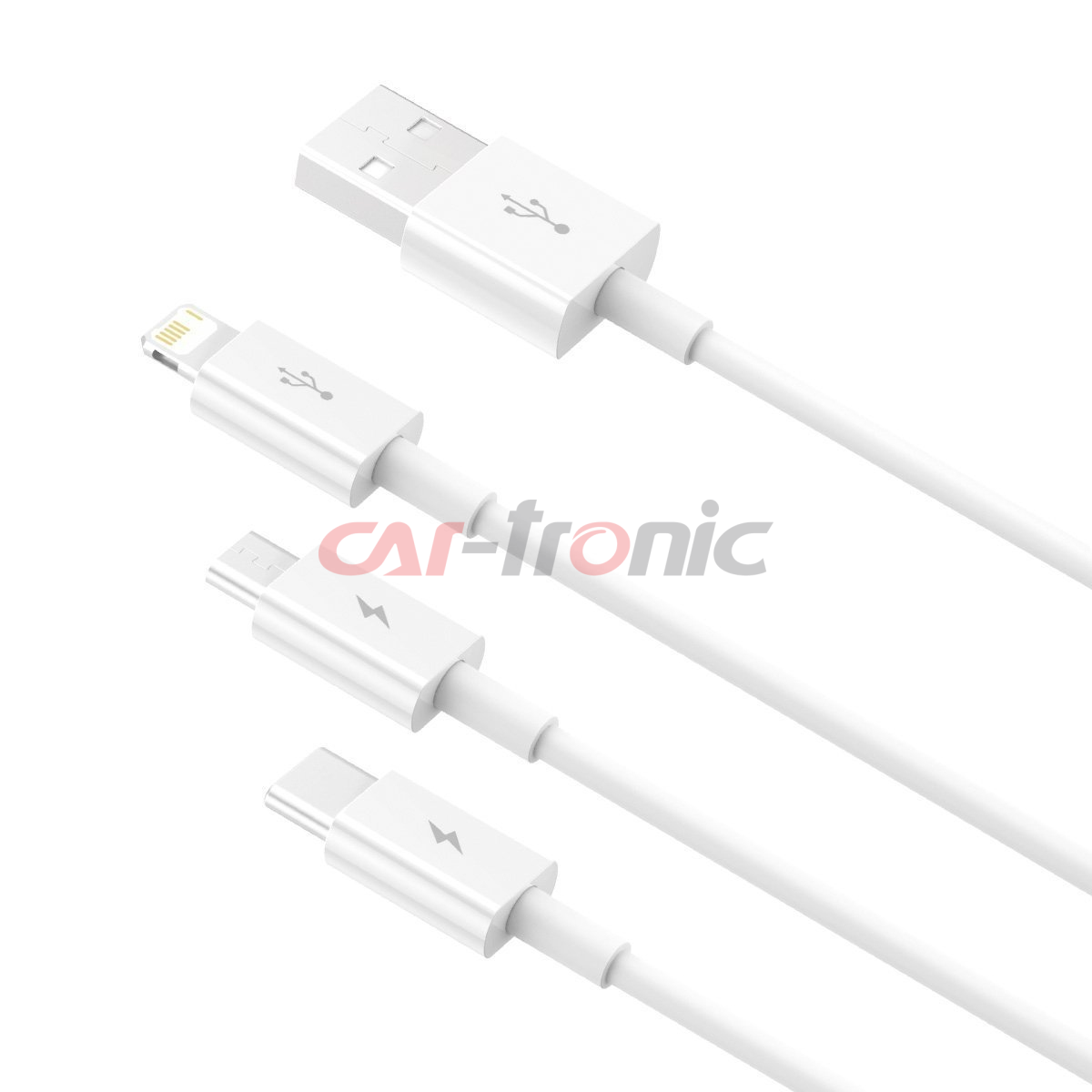 Kabel USB 3w1 Baseus Superior Series na Lightning, USB-C, micro USB 3.5A, 1.2m (biały)