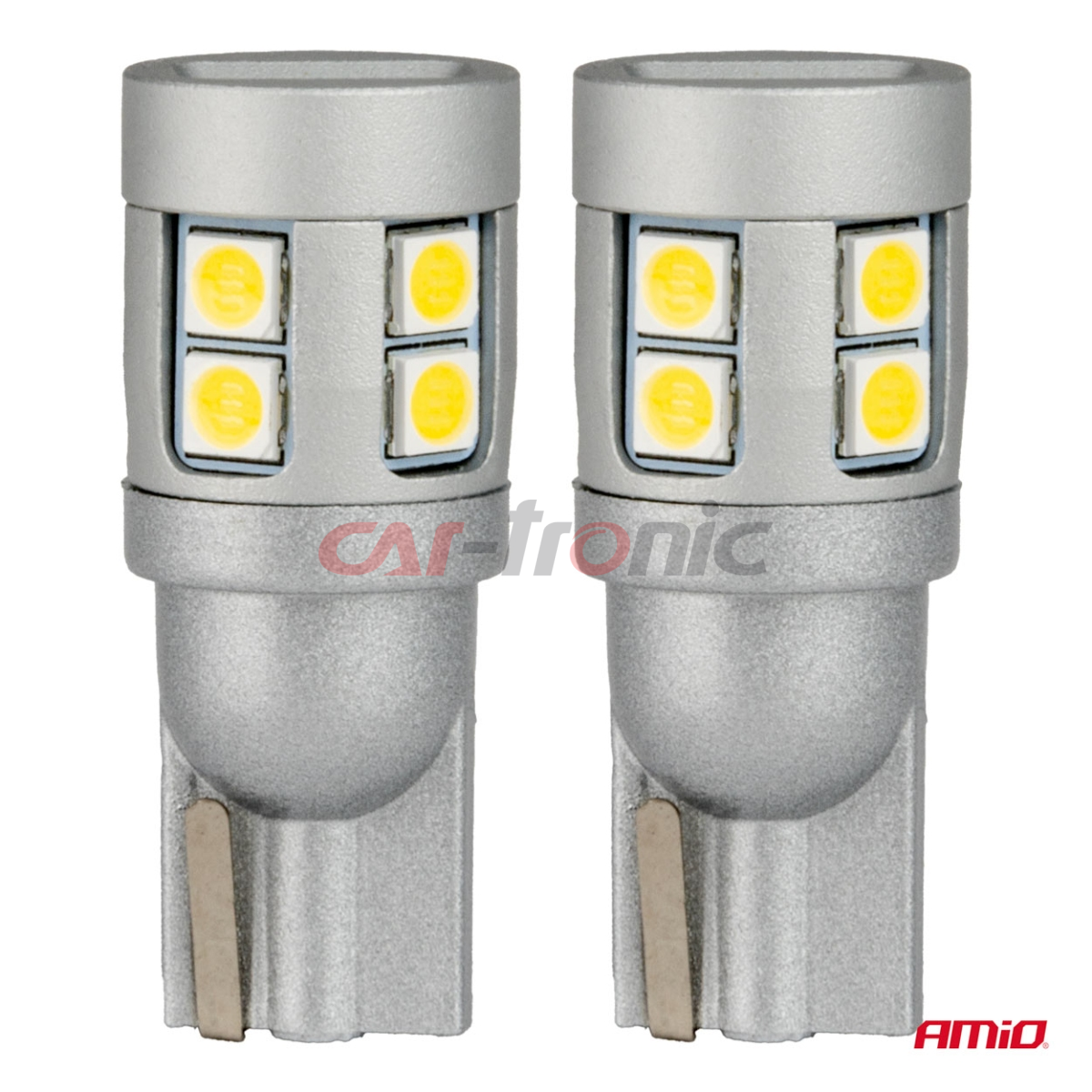 Żarówki LED CANBUS T10 W5W 12 SMD 3030 White 12V 24V AMIO-04243