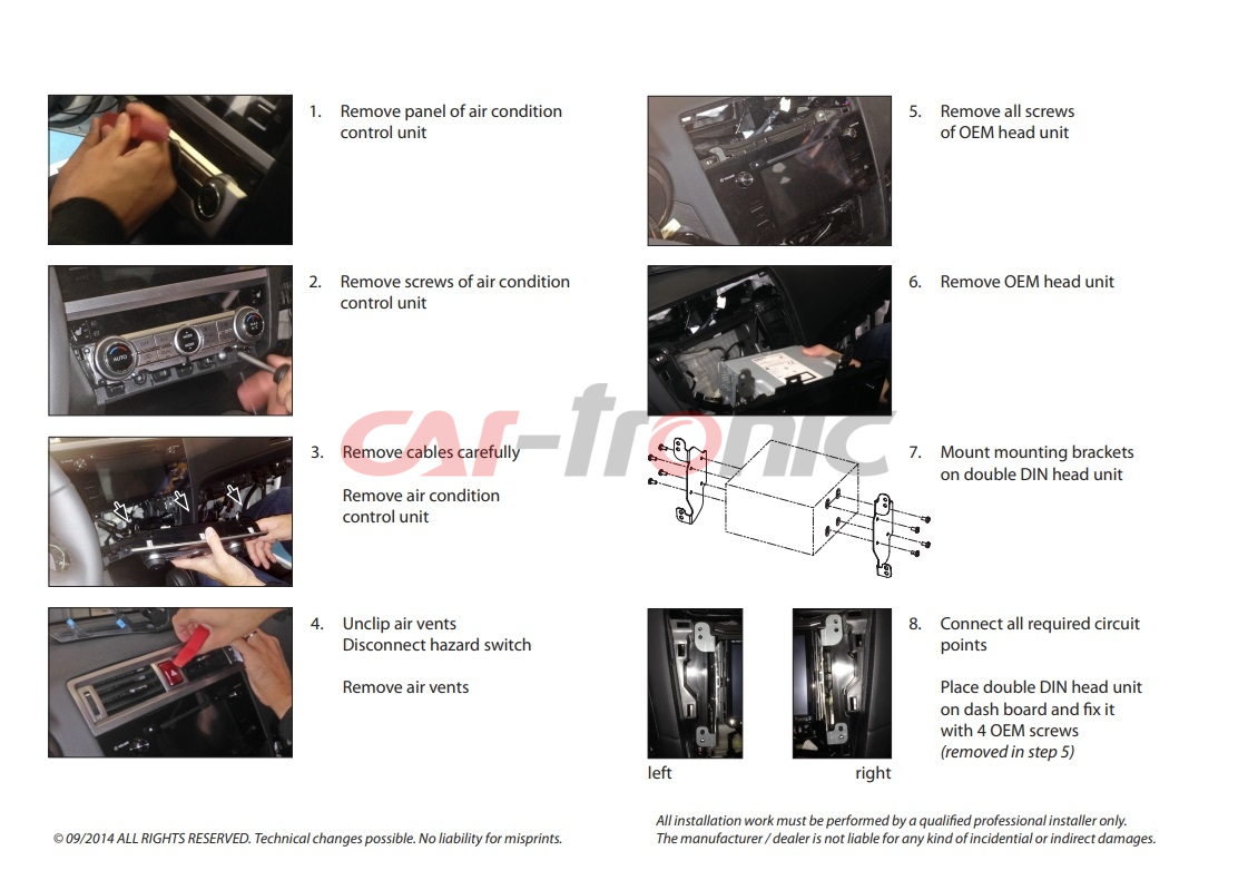 Ramka radiowa 2DIN  Subaru Outback 2015 -> czarna połysk