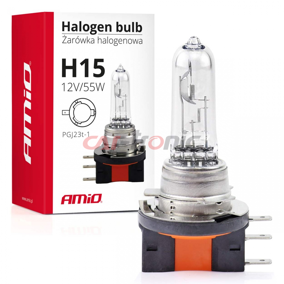 Żarówka halogenowa H15 12V 55W AMIO-01490