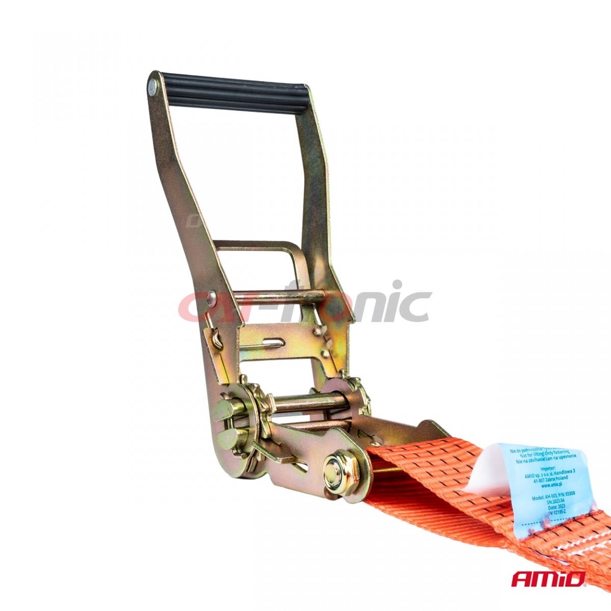 Pas transportowy z napinaczem 5000kg 50mm 12m AMIO-03301