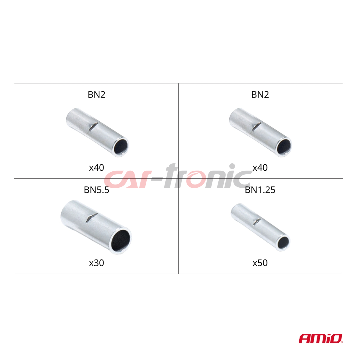 Zestaw złączek kablowych BN1.25 BN2 BN5.5 160 szt. konektory AMIO-04123