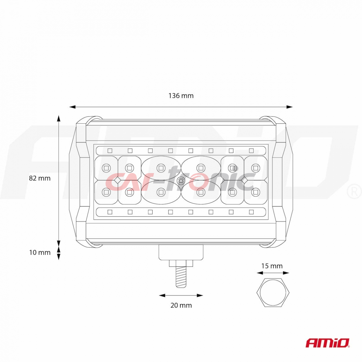 Lampa robocza halogen LED szperacz AWL09 28 LED 12V 24V AMIO-02423