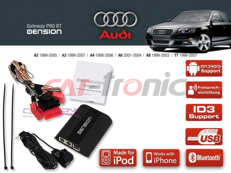 Dension Pro BT,AUX,USB,iPod,iPhone,ID3 - Audi A4,A3,A6,A8,TT