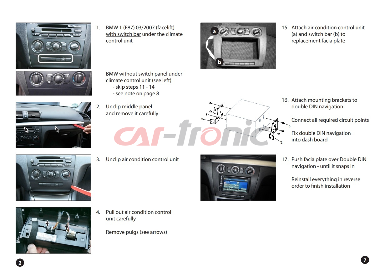 Ramka radiowa BMW 1  E87,W81,E82,E88 manulana klimatyzacja