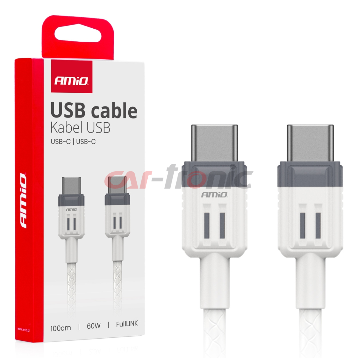 Kabel do ładowania USB-C - USB-C 60W 100cm FullLINK AMIO-03908