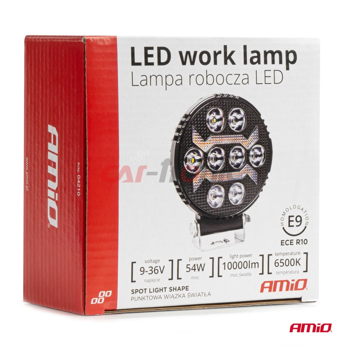 Lampa robocza szperacz LED AWL69 54W 6500K 10000lm 12V 24V AMIO-04210