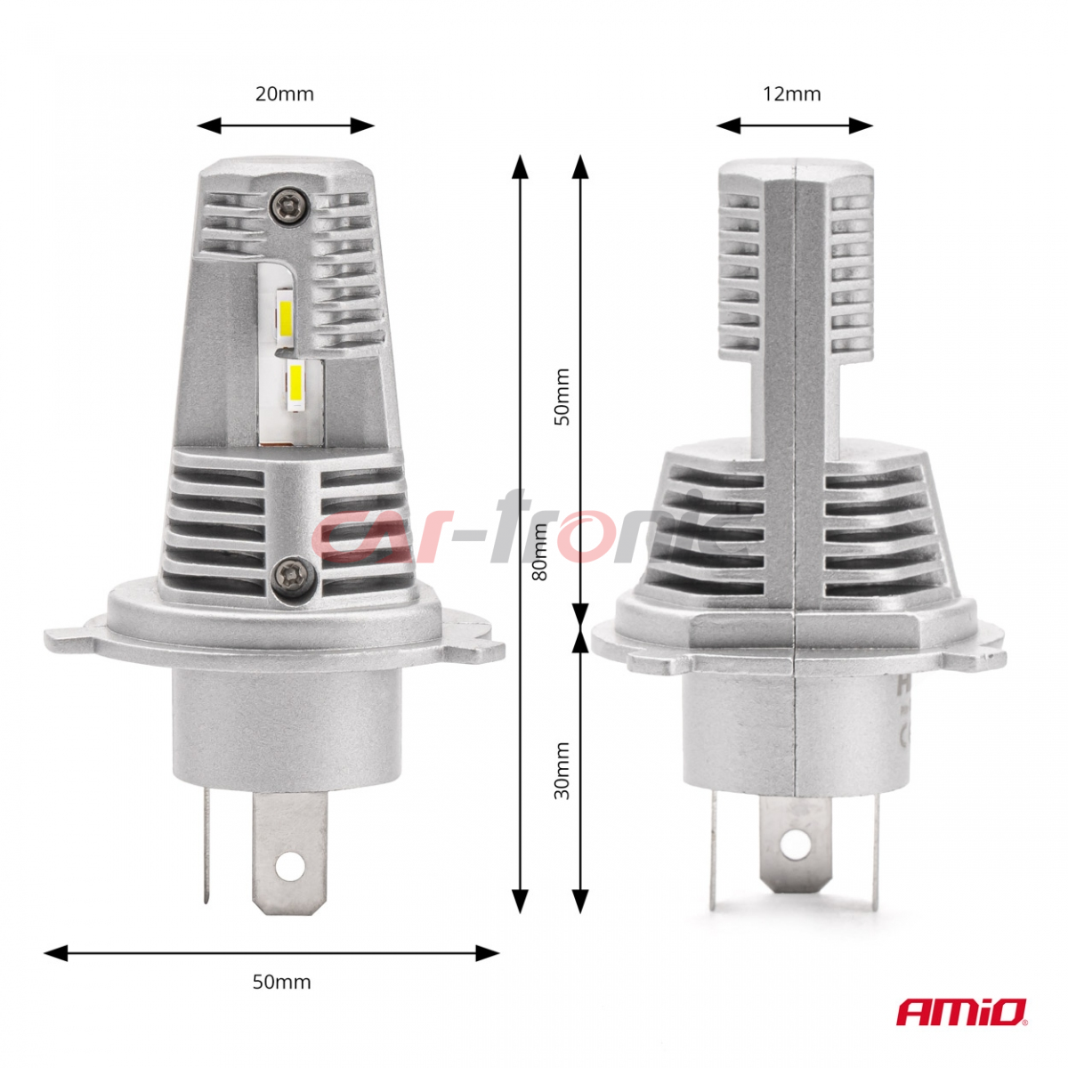 Żarówki samochodowe LED seria X1 H4/H19 6500K Canbus AMIO-02965