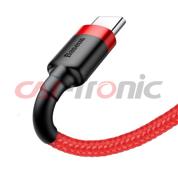 Kabel USB na USB-C Baseus Cafule 1.5A dł. 1m, czerwony