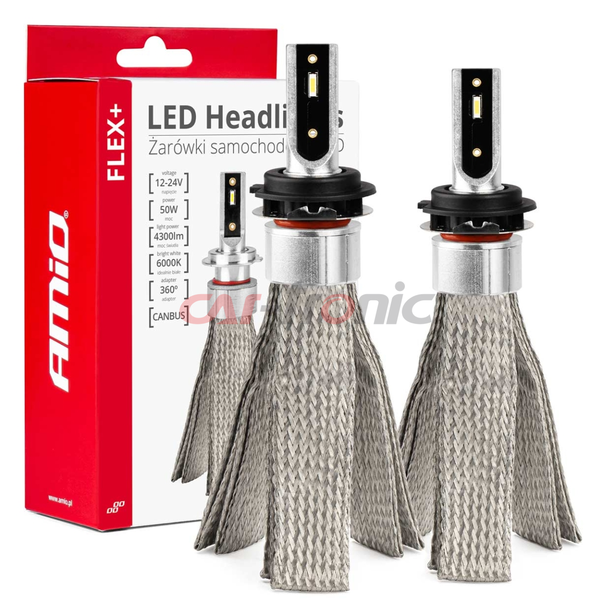 Żarówki samochodowe LED seria FLEX+ H7-6 12V 24V 6000K Canbus AMIO-03662