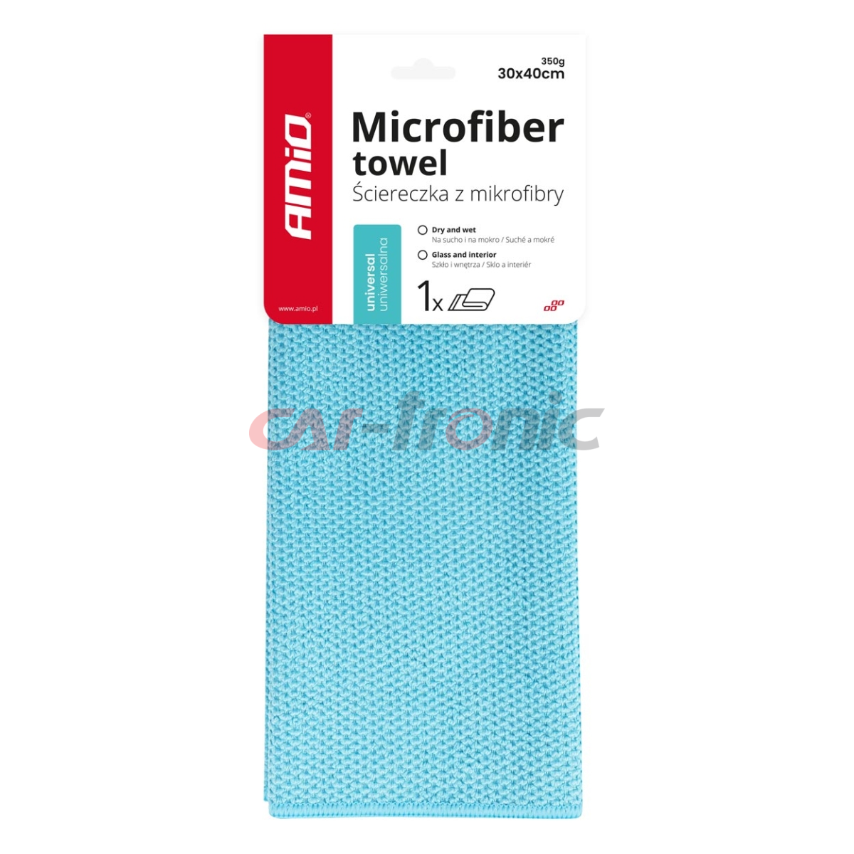 Mikrofibra ściereczka uniwersalna na sucho i mokro 30x40 cm 350g AMIO-03736