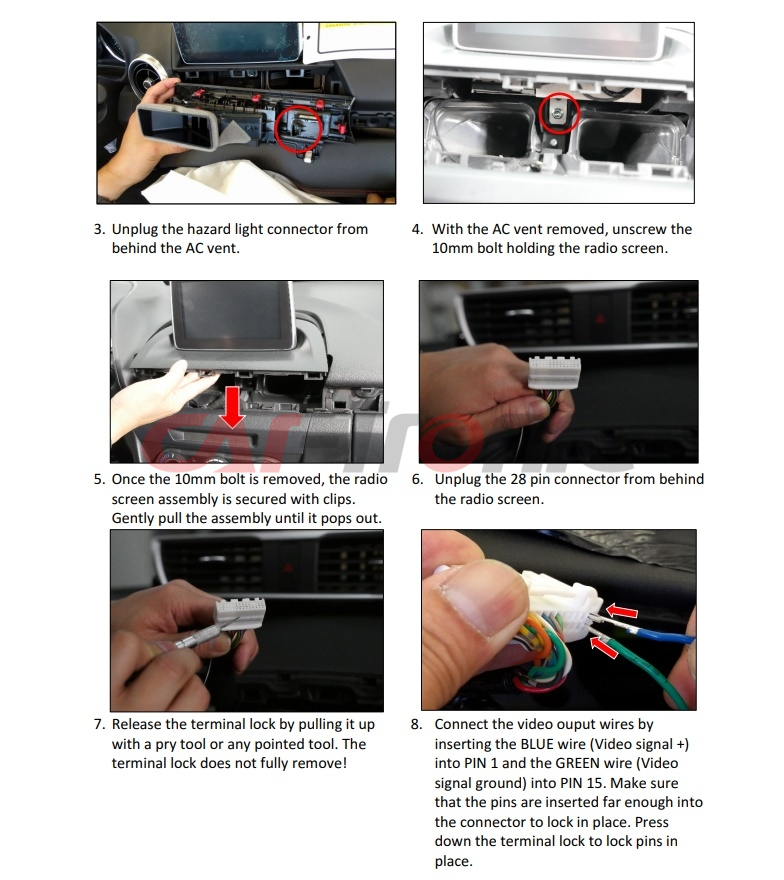 Adapter do kamery cofania Mazda 2015-> Radio 7 cali