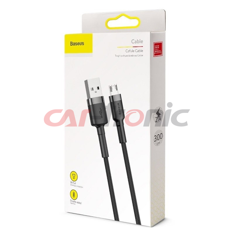 Kabel USB na micro USB Baseus Cafule 2.0A 3m szaro-czarny