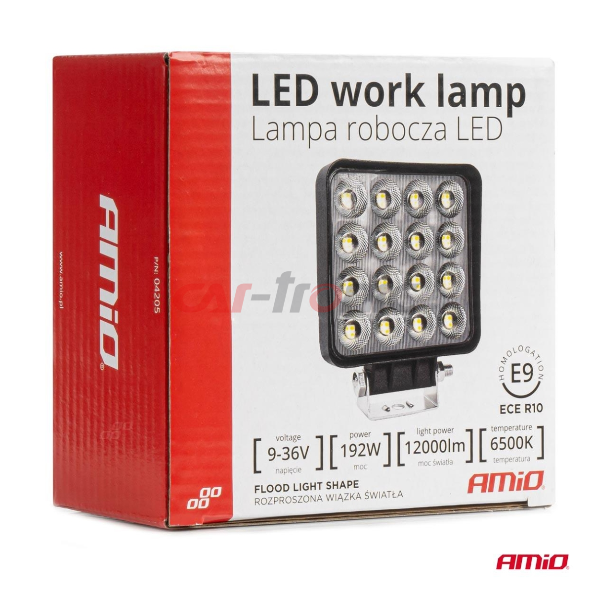 Lampa robocza szperacz LED AWL64 192W 6500K 12000lm 12V 24V AMIO-04205